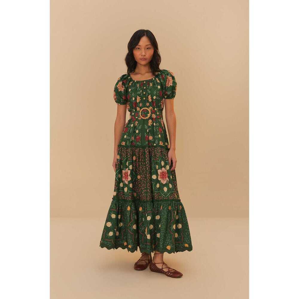 Green Pineapple Garden Organic Cotton Maxi Dress - Picture 1 of 1